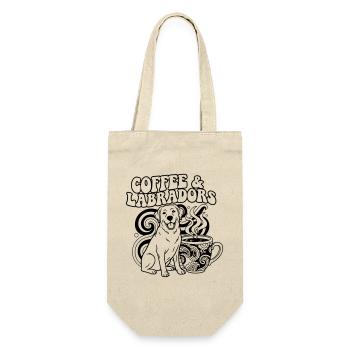 Coffee Labradors Hund Outline - Geschenkbeutel für Flaschen - Natur - Vorne