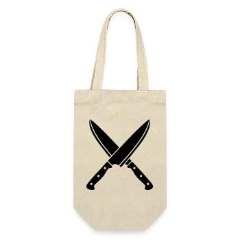 Crossed Chef Knives Silhouette - Gift Bag for Bottles - nature - Front