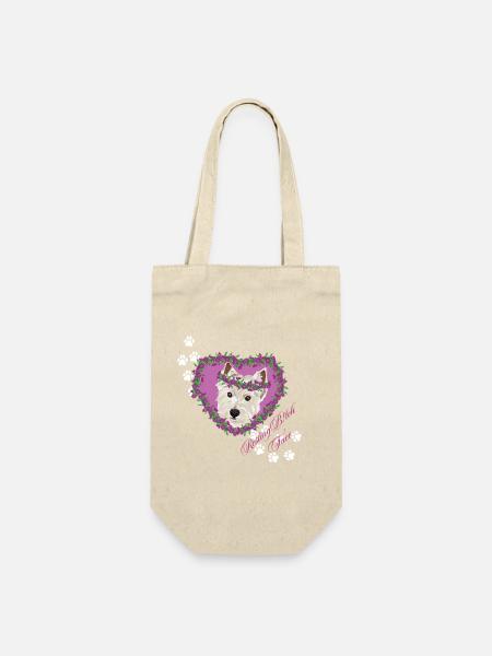 Ruhegesichter West Highland Terrier - Geschenkbeutel für Flaschen - Natur