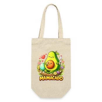 Mamacado Avocado - Lustiges Mama Kawaii Design - Geschenkbeutel für Flaschen - Natur - Vorne