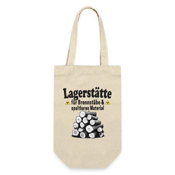 Lagerstätte Brennstäbe lustiger Holz Spruch - Geschenkbeutel für Flaschen - Natur - Vorne