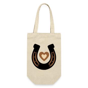 Horseshoe Heart Equestrian Luck - Gift Bag for Bottles - nature - Front