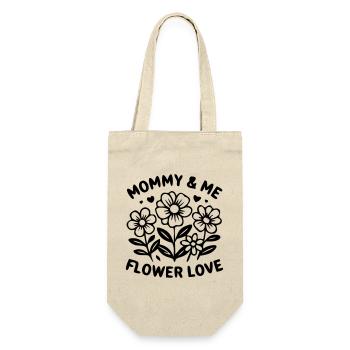 Mommy and Me Blumen Partnerlook - Geschenkbeutel für Flaschen - Natur - Vorne