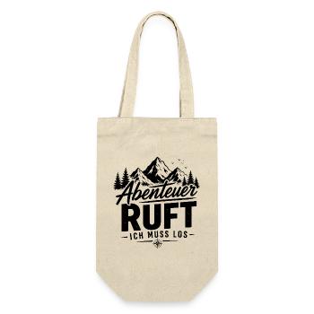 Abenteuer Ruft – Vintage Outdoor Mountain Design - Geschenkbeutel für Flaschen - Natur - Vorne