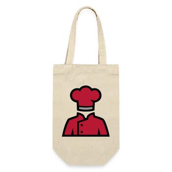 Chef's Jacket Chef's Hat Chef Restaurant Logo - Gift Bag for Bottles - nature - Front