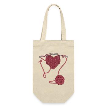 J’adore crocheter ou tricoter - Sac à bouteille - nature - Devant
