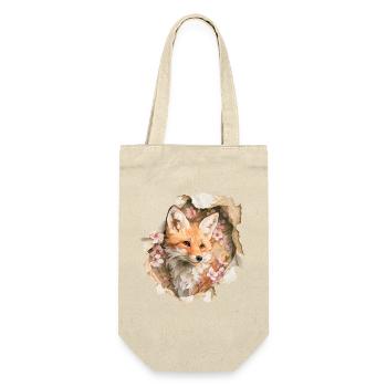 Fox with cherry blossoms - Gift Bag for Bottles - nature - Front