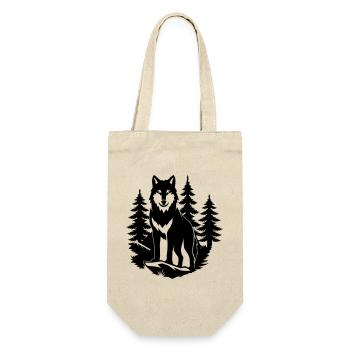Wolf Silhouette in Forest - Gift Bag for Bottles - nature - Front
