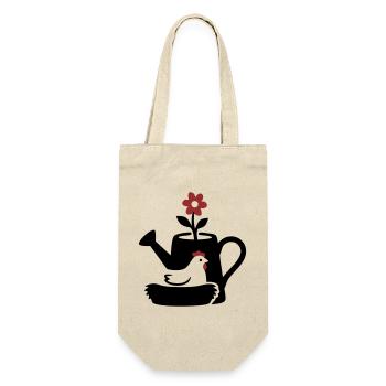 Watering Can Chicken Nest Graphic - Gift Bag for Bottles - nature - Front