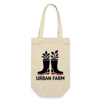 Logo des bottes en caoutchouc de ferme urbaine - Sac à bouteille - nature - Devant