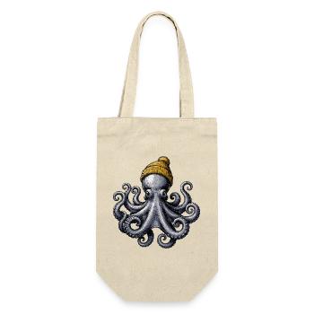 Motif de pieuvre maritime avec chapeau en laine pour - Sac à bouteille - nature - Devant