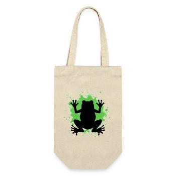 Frog silhouette with green splashes - Gift Bag for Bottles - nature - Front