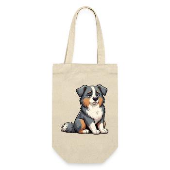 Australian Shepherd Aussie Aussiebesitzer Aussies - Geschenkbeutel für Flaschen - Natur - Vorne