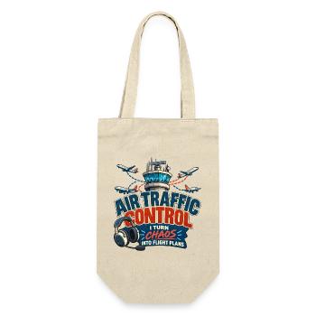 Lustiges Luftverkehrskontroll-Luftfahrtdesign - Geschenkbeutel für Flaschen - Natur - Vorne
