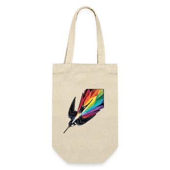 Bunter Vogel Schwalbe - Geschenkbeutel für Flaschen - Natur - Vorne