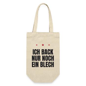 Ich back nur noch ein Blech – Weihnachtsbäckerei - Geschenkbeutel für Flaschen - Natur - Vorne