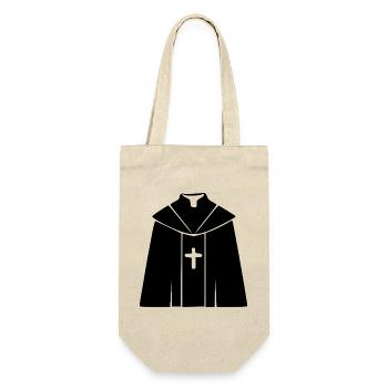 Priester Pfarrer Theologie Geschenk Christentum  - Geschenkbeutel für Flaschen - Natur - Vorne