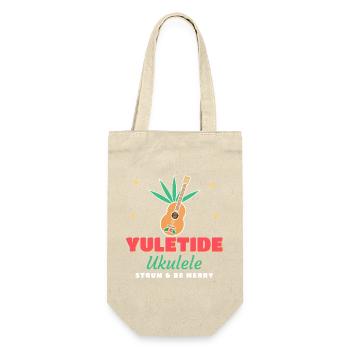Yuletide Ukulele Weihnachts-Ukulele-Musiker - Geschenkbeutel für Flaschen - Natur - Vorne