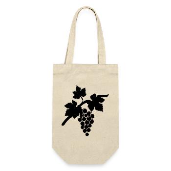Wein Weinrebe schwarz Geschenk Weintrinker  - Geschenkbeutel für Flaschen - Natur - Vorne