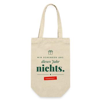 Wir schenken uns nichts Ragebait Weihnachten Paar - Geschenkbeutel für Flaschen - Natur - Vorne