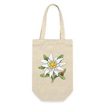 Weiße Blüte mit Marienkäfer - Geschenkbeutel für Flaschen - Natur - Vorne