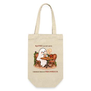 Übernatürlich freundlich dank Kaffee - Geschenkbeutel für Flaschen - Natur - Vorne