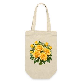 Golden Rose Bouquet Glow - Geschenkbeutel für Flaschen - Natur - Vorne