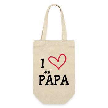 I Love mon Papa - Sac à bouteille - nature - Devant