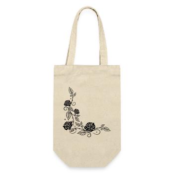 Roses with filigree ornament and leaves, in love - Gift Bag for Bottles - nature - Front