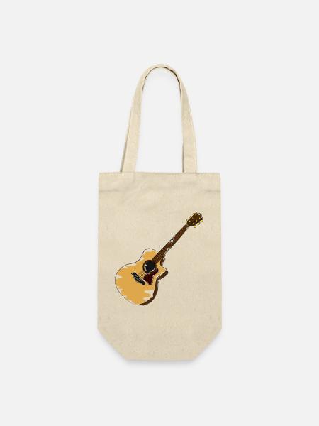 Rustikale Akustik Gitarre Illustration - Geschenkbeutel für Flaschen - Natur