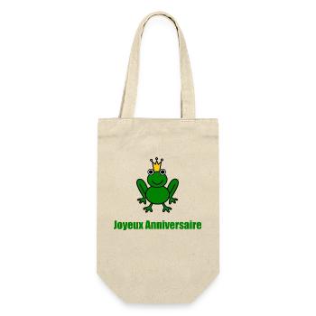 GRENOUILLE. ANIMAL. HUMOUR. HAPPY BIRTHDAY. JOYEUX - Sac à bouteille - nature - Devant