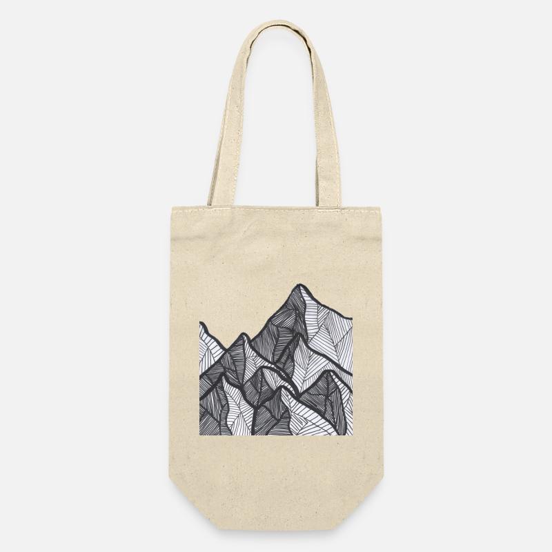 Lignes de montagne noires et blanches - Sac à bouteille - nature