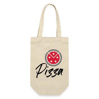 Pizza - Geschenkbeutel für Flaschen - Natur - Vorne