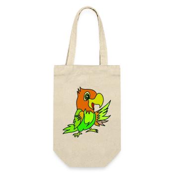 Papageien Farbwirbel - Geschenkbeutel für Flaschen - Natur - Vorne