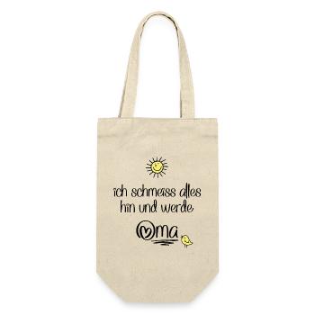 lustige Sprüche für die Oma - Geschenkbeutel für Flaschen - Natur - Vorne