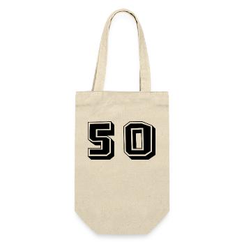 50 ANS. 50e ANNIVERSAIRE. ANNIVERSAIRE 50 ANS. 50 - Sac à bouteille - nature - Devant