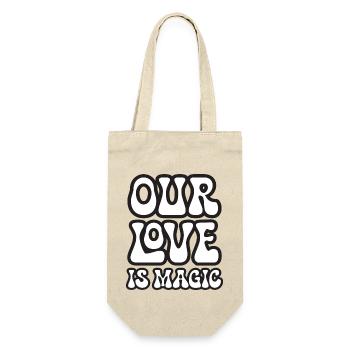 Oure Love is MagicLove is Love Regenbogen Pride - Geschenkbeutel für Flaschen - Natur - Vorne
