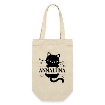 T-Shirt Annaluna T-Shirt Katze Geschenkidee Katze Katze - Geschenkbeutel für Flaschen - Natur - Vorne