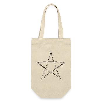 Pentagramm Stern - Geschenkbeutel für Flaschen - Natur - Vorne