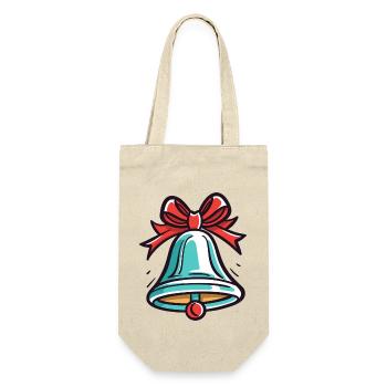 Glocke für Christmas - Geschenkbeutel für Flaschen - Natur - Vorne