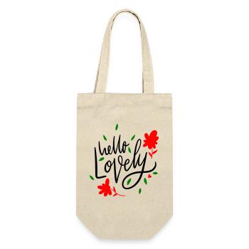 Hello Lovely - Geschenkbeutel für Flaschen - Natur - Vorne