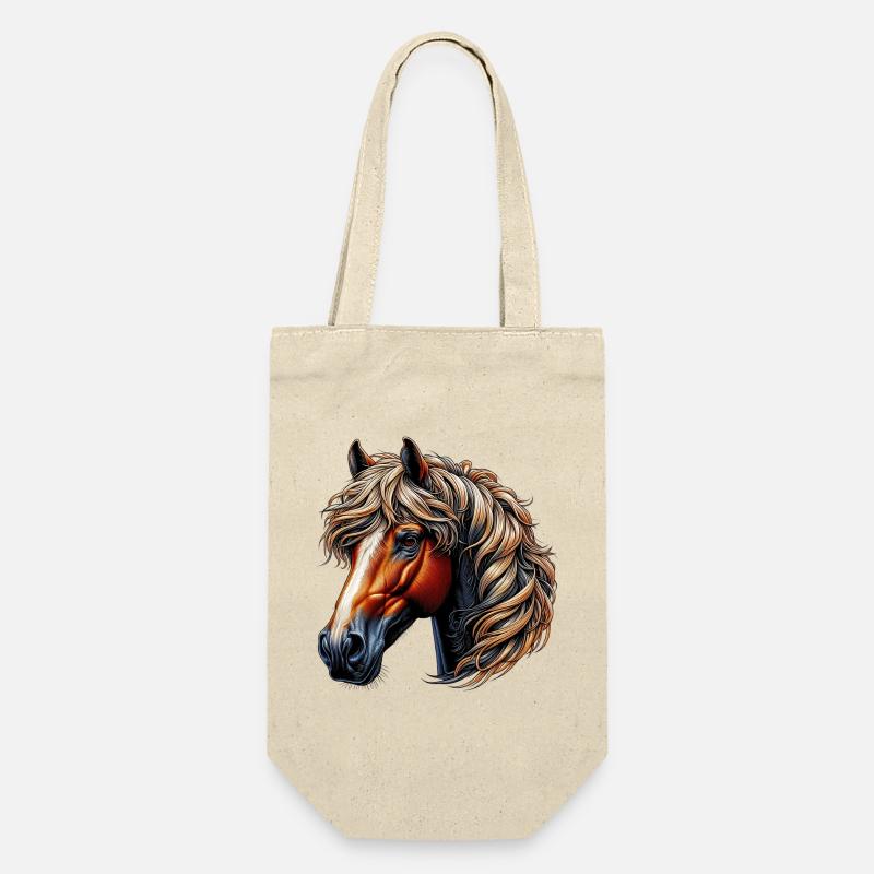 Pferd - Geschenkbeutel für Flaschen - Natur
