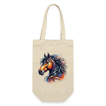 Pferd - Geschenkbeutel für Flaschen - Natur - Vorne
