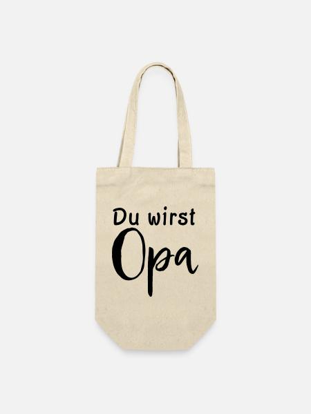 Du wirst Opa - Geschenkbeutel für Flaschen - Natur