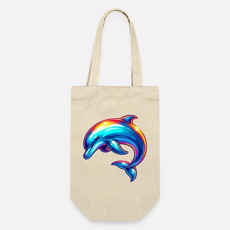Delfin - Geschenkbeutel für Flaschen - Natur