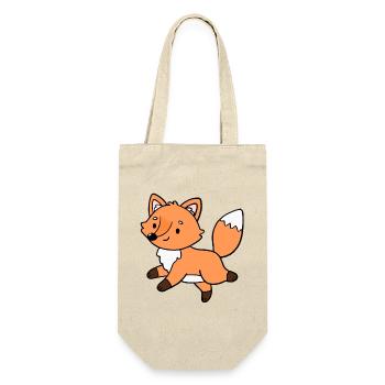 Fuchs Füchse - Geschenkbeutel für Flaschen - Natur - Vorne