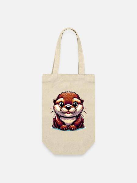 Otter - Geschenkbeutel für Flaschen - Natur