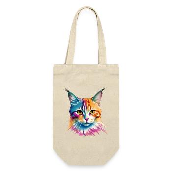 Katze - Geschenkbeutel für Flaschen - Natur - Vorne
