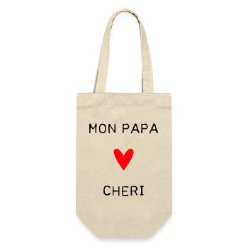DAD. FATHER'S DAY. HAPPY FATHER'S DAY. HAPPY BIRTHDAY. - Gift Bag for Bottles - nature - Front