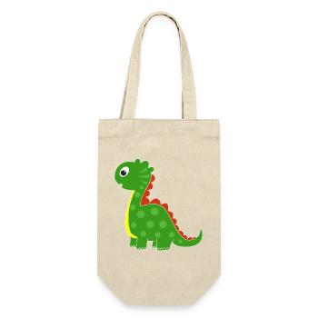 Green dino with bright dots - Gift Bag for Bottles - nature - Front